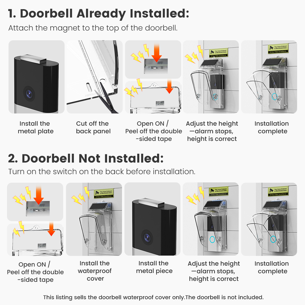 Doorbell Protective Cover Anti-theft Waterproof Shield For Doorbell_voghion.com