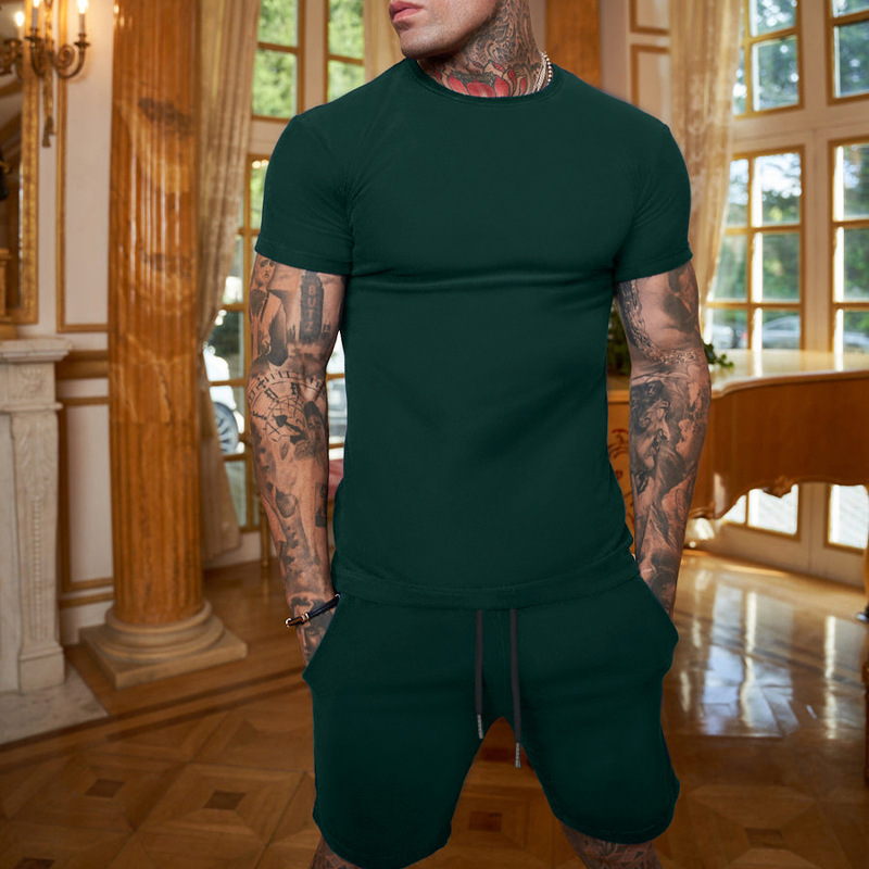 ​​Men's Summer Sportswear Set - Breathable Quick-Dry Short Sleeve T-Shirt & Shorts For Gym, Running, Casual Wear (Multiple Colors & Sizes)​​_voghion.com