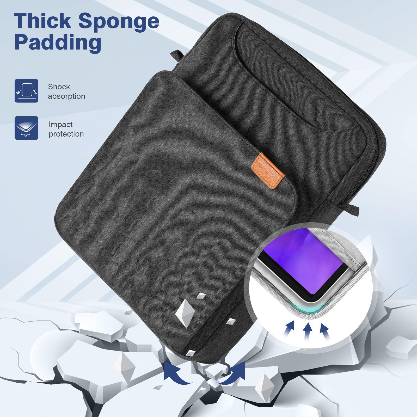 Borsa a tracolla per tablet 9-11 per iPad Pro 11 2021-2018, iPad 10.2, iPad Air 4 10.9, iPad 9.7, Surface Go 3/2, Galaxy Tab A 10_voghion.com