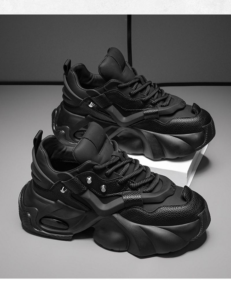 2024 Malé bílé boty Black Knight Nové boty s větruodolnou silnou podrážkou Inner Elevation Casual Work Daddy Shoes_voghion.com