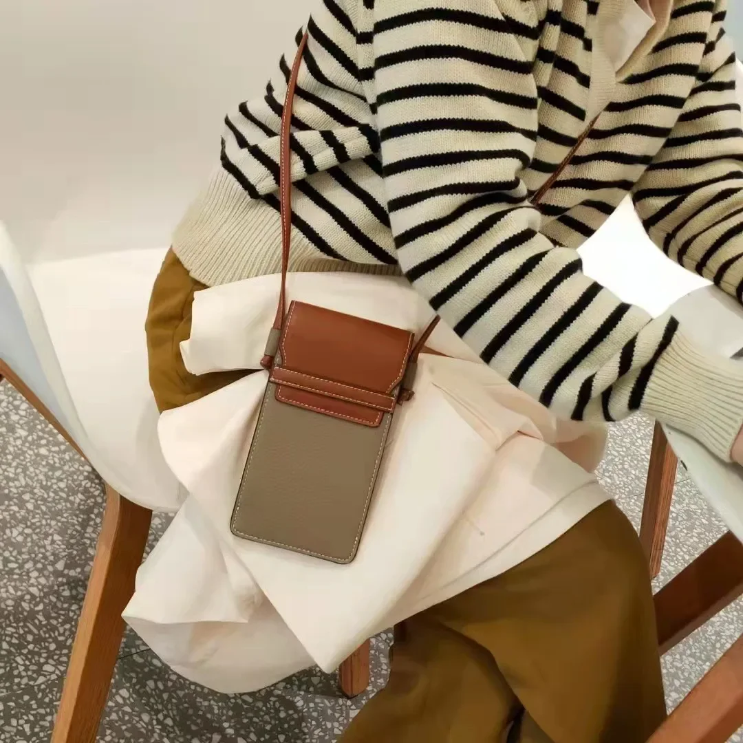 Layer Kohud Lodret Crossbody Skuldertaske Multifunktions Dame Fashionable Møntpung_voghion.com