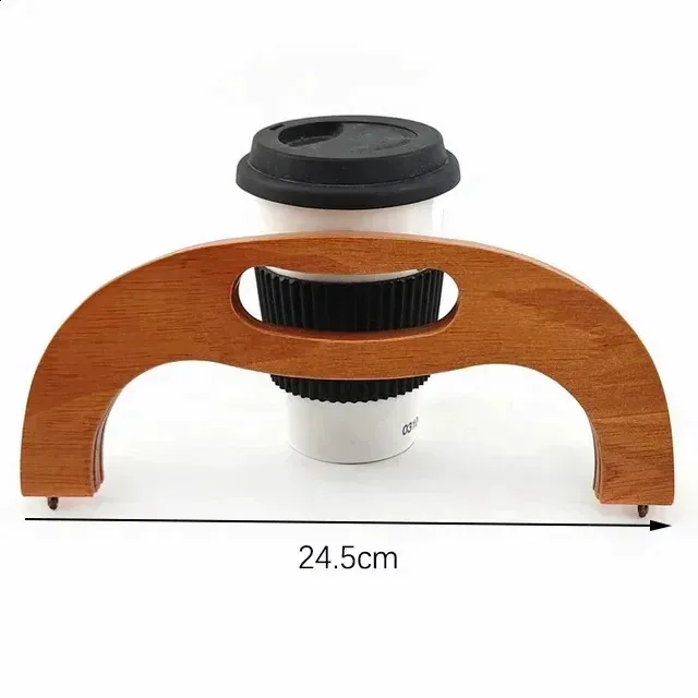 1PC 24,5 cm in legno massello cammello oro uncinetto fai da te clip telaio borsa per la cena manico in legno 240731_voghion.com