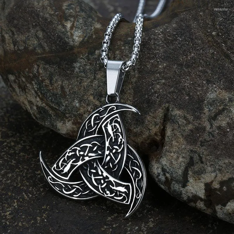 Collane con ciondolo stile nordico vichingo nodo celtico triangolo collana per uomo retrò amuleto gioielli regalo ciondolo Sidn22_voghion.com
