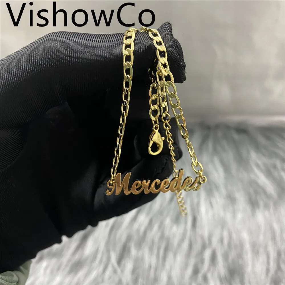 Anklets Customized Name Anklet For Women Personalized Gold Color Stainless Steel Jewelry Custom Nameplate Bracelet With_voghion.com