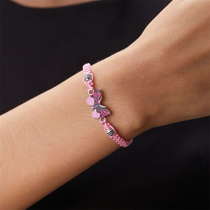 Antieke handgeweven vlinderarmband voor dames in retrostijl, eenvoudig en veelzijdig, verstelbare handgeknoopte sieraden_voghion.com