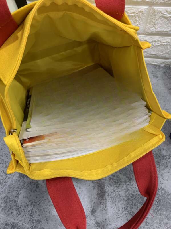 New Canvas Multi-Layer Student Tutoring File Portable Mom Work Lunch Bag, Bento Bag_voghion.com