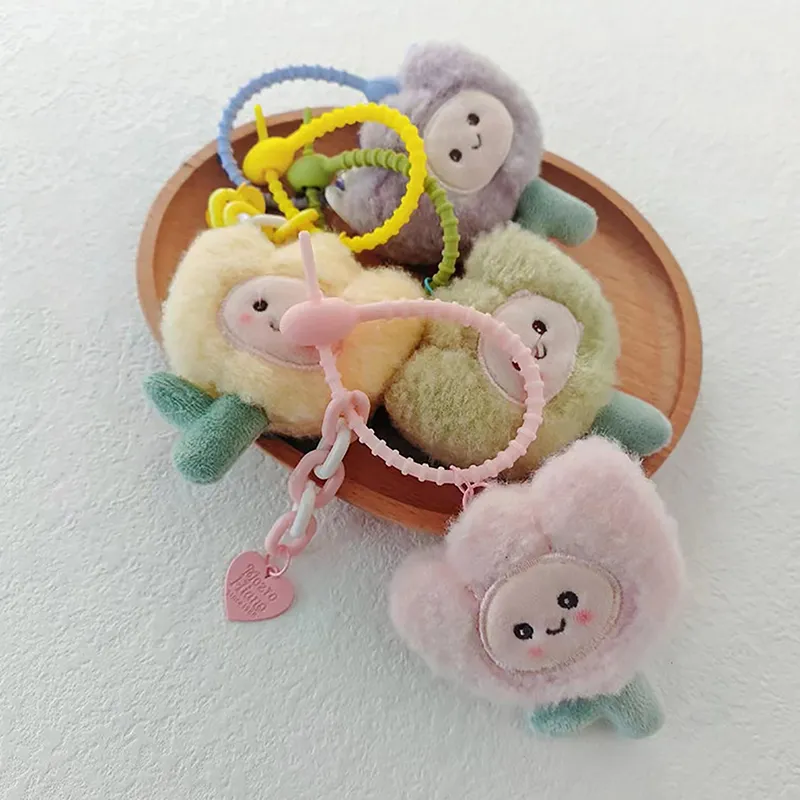 Kawaii Cartoon Blumen Schlüsselanhänger süße Plüsch Tulpe Anhänger Damen Taschen Dekoration Auto Schlüsselanhänger Zubehör_voghion.com