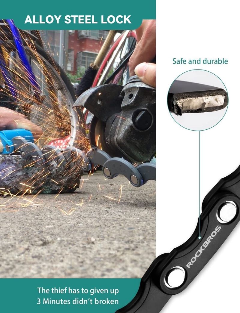 ROCKBROS Bicycle Chain Folding Lock + Holder DHL_voghion.com
