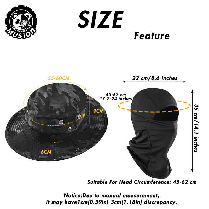 Set balaclava e cappello da pesca camuffamento protezione solare_voghion.com