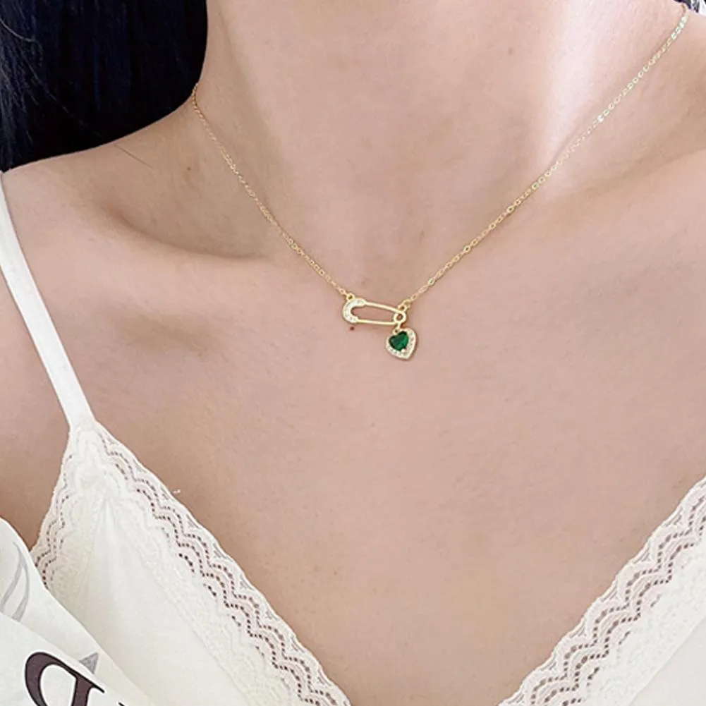 Collana con ciondolo a forma di cuore, 1 pezzo, per donne, con cristalli, per coppie, regalo di gioielli._voghion.com