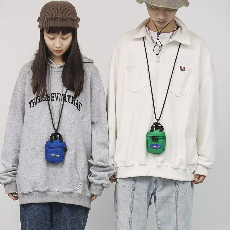 Mini porte-monnaie multifonction détachable pour hommes et femmes, style hip-hop, techwear, casque, clés, sac bandoulière_voghion.com