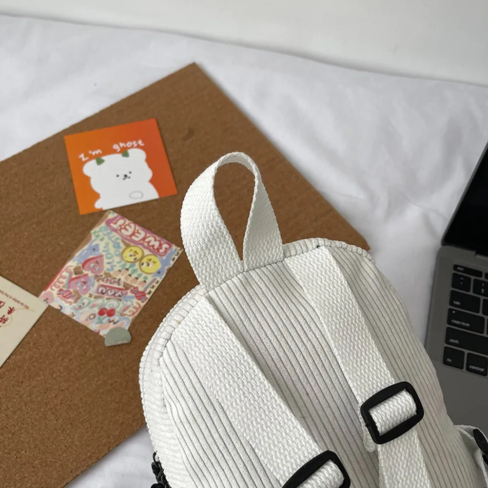 Fashion Women Mini Backpack Corduroy Solid Small Backpacks Simple Retro Casual Student Girls Bookbags Travel Pack_voghion.com