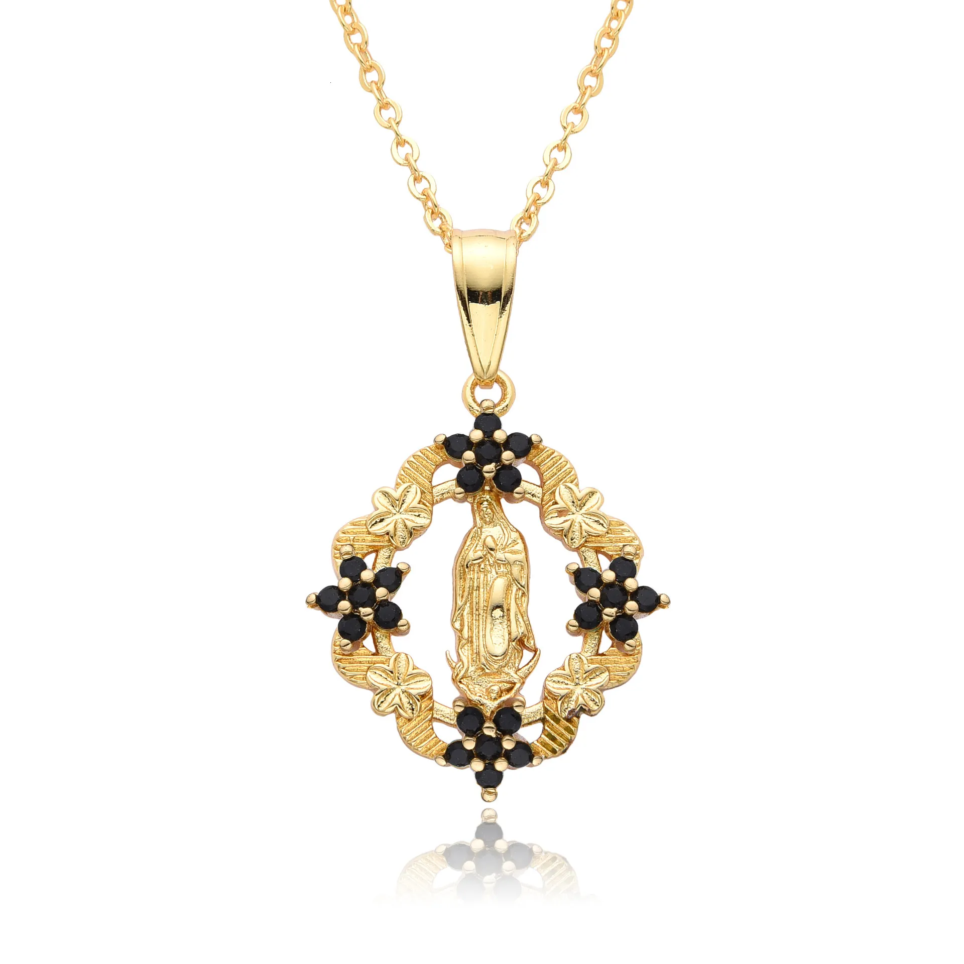 Necklace Designer Jewelry Woman Cross Border Hot Selling Europe And America, Belief In The Virgin Mary Flower Necklace,_voghion.com