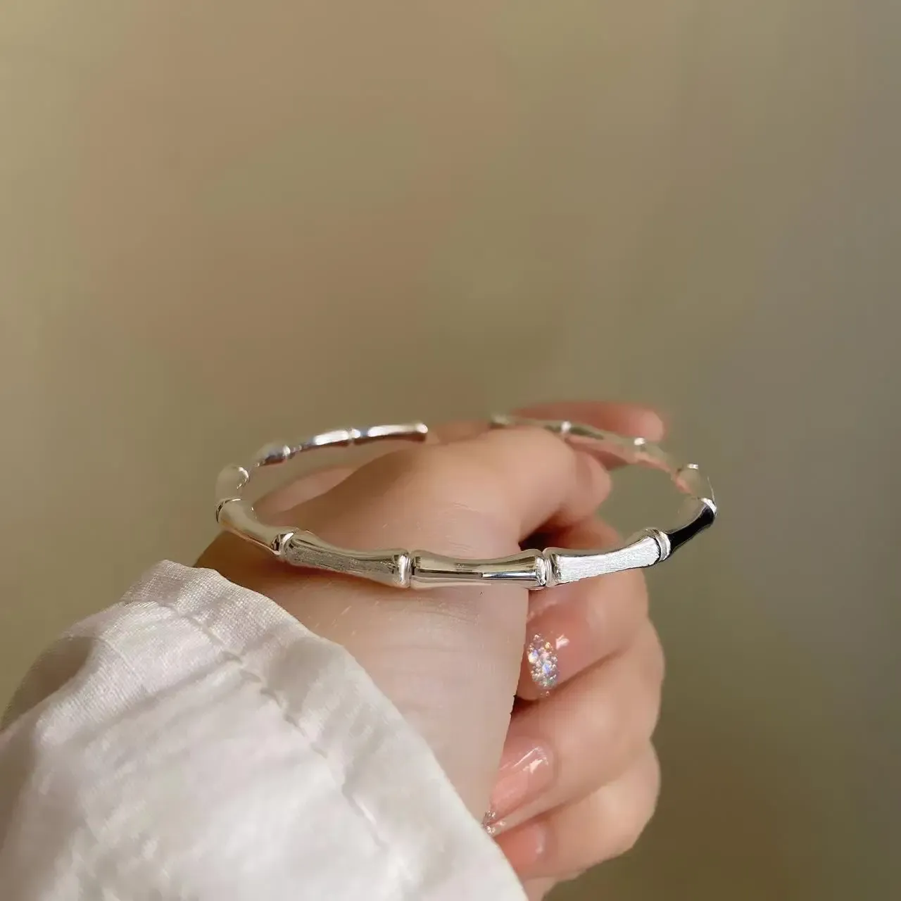 Armring Enkelt Rostfritt Stål Guldfärgad Bambu Ledarmband Trendigt Armband För Kvinnor Män Romantisk Fest Modesmycken_voghion.com