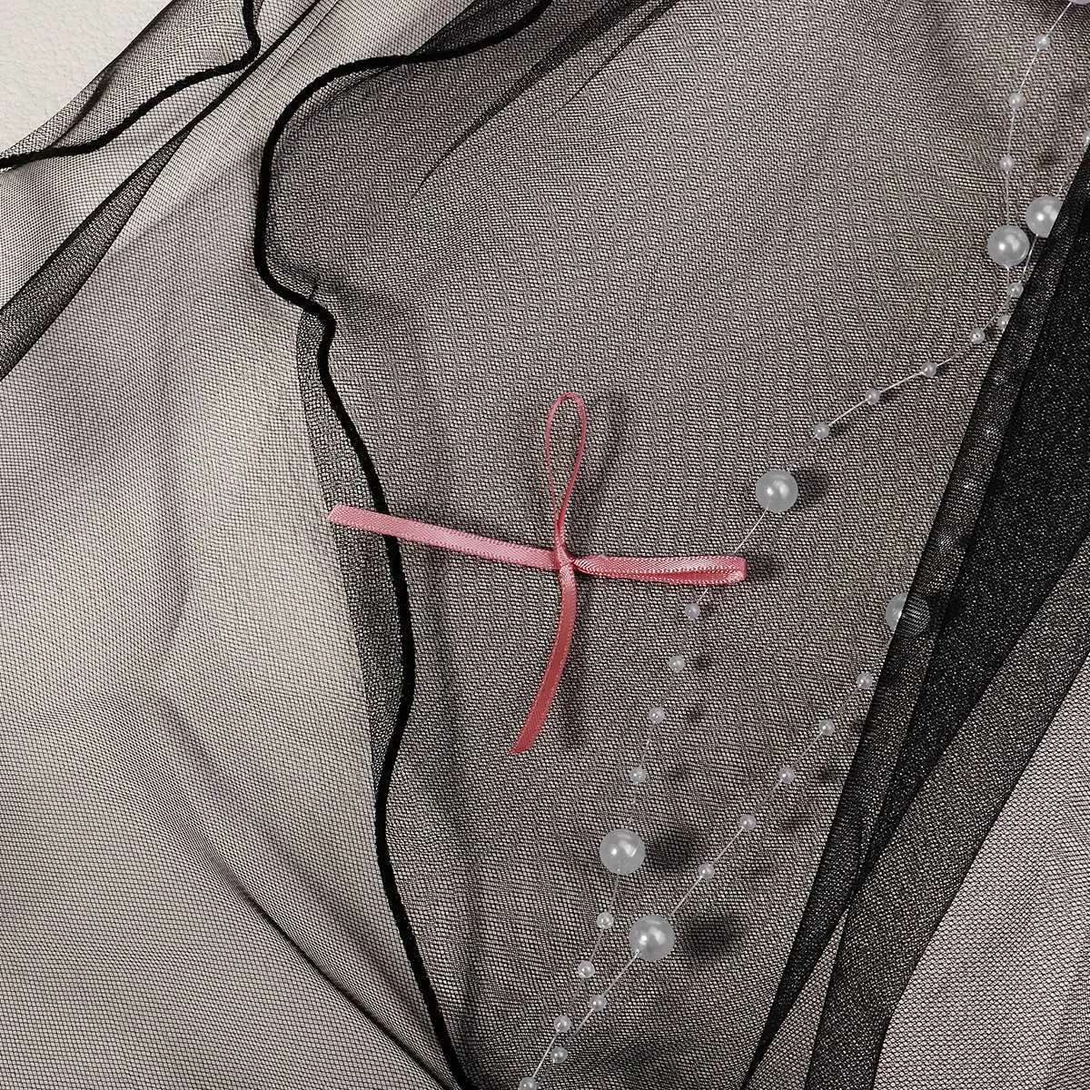 Voile de mariée court en tulle à double couche, couleur unie, avec clip et ruban, pour femme_voghion.com