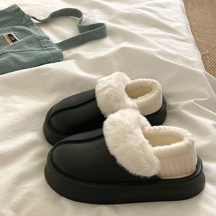 Pantofole invernali in cotone e pelliccia per uomo e donna_voghion.com
