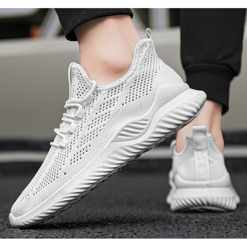 Shoes men autumn summer new flying woven breathable lightweight men's casual mesh shoes_voghion.com