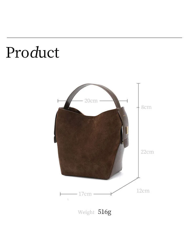 LA FESTIN Original Femmes 2024 Nouveau Seau En Daim Décontracté Sacs À Main Épaule Bandoulière Sac D'hiver_voghion.com