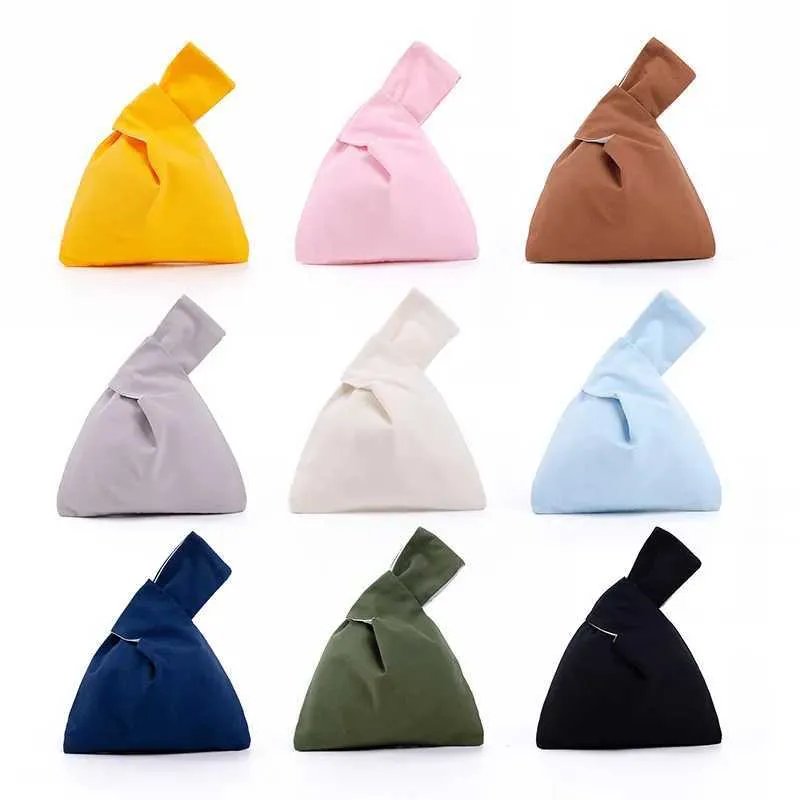 Borsa da shopping leggera riutilizzabile ecologica in cotone Wens Knot Wrist, porta monete Y241106_voghion.com