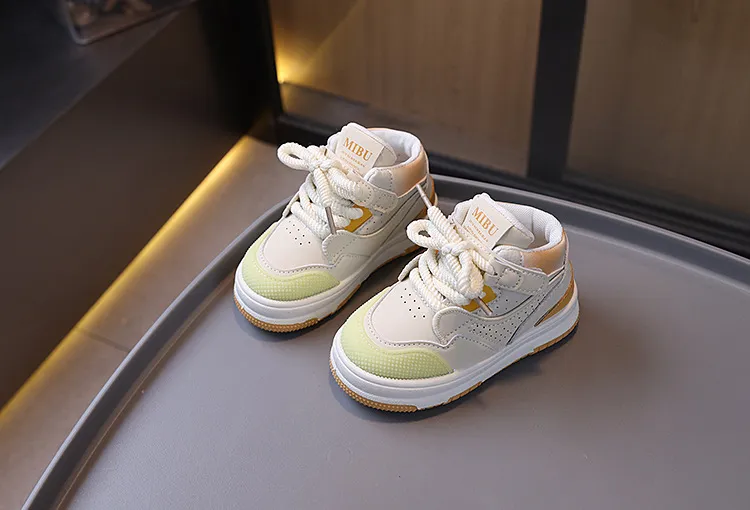 Kids Fashion High Top Casual Sport Girls Boys Youth Non-slip Board Shoes Autumn New Soft Sole Littlesprouts Toddler_voghion.com