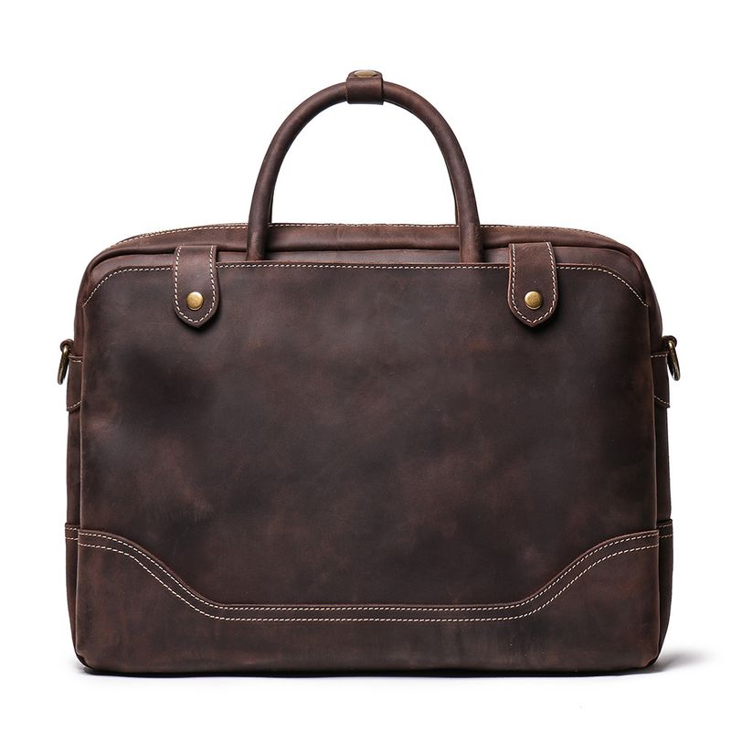 Handliche Dokumententasche Herren, Rindsleder, einzelne Schulter, diagonale Spreiztasche, lässige Retro-Tasche aus_voghion.com