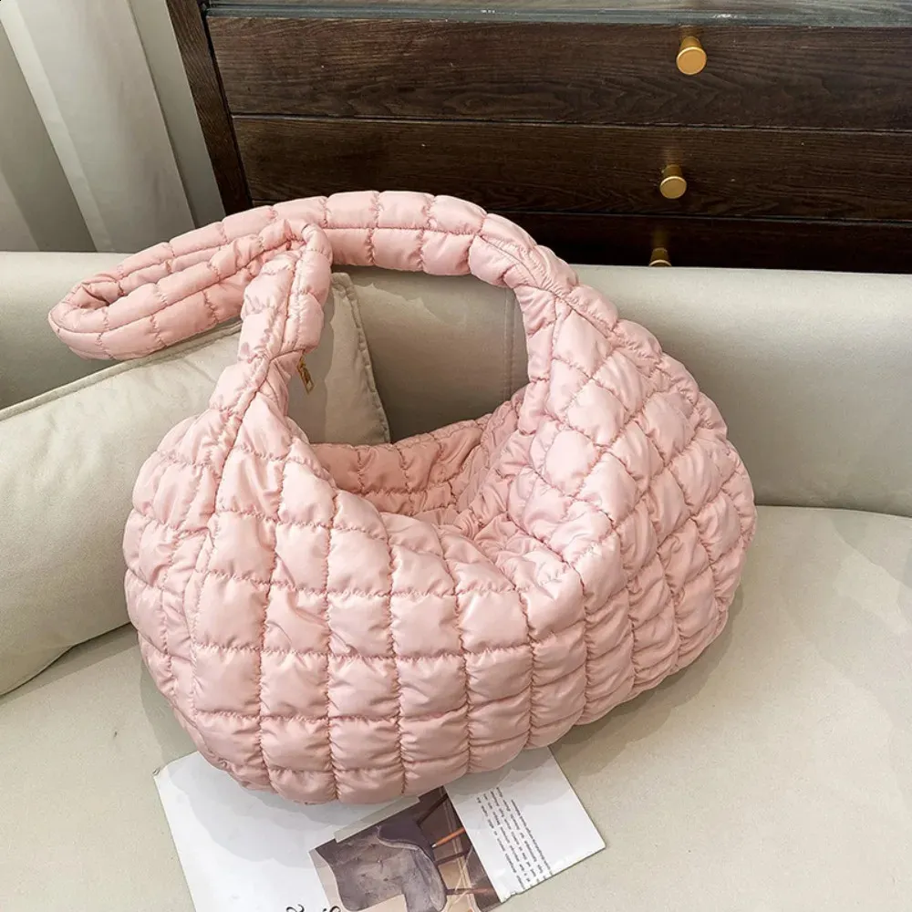 Gesteppte Nylon Schultertasche Tote Bag Und Crossbody Tasche_voghion.com