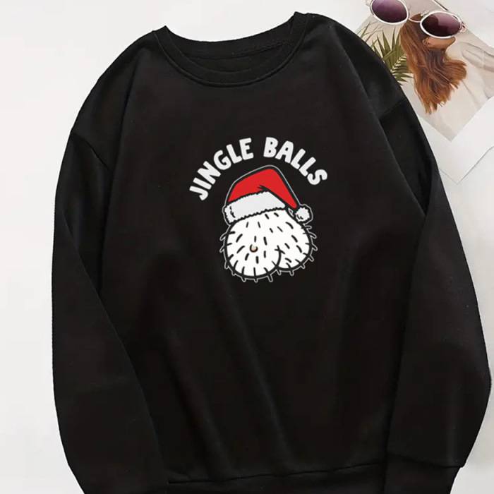 Sudadera navideña de talla grande con estampado de Papá Noel – Sudadera navideña cómoda para mujer | Festiva y divertida_voghion.com