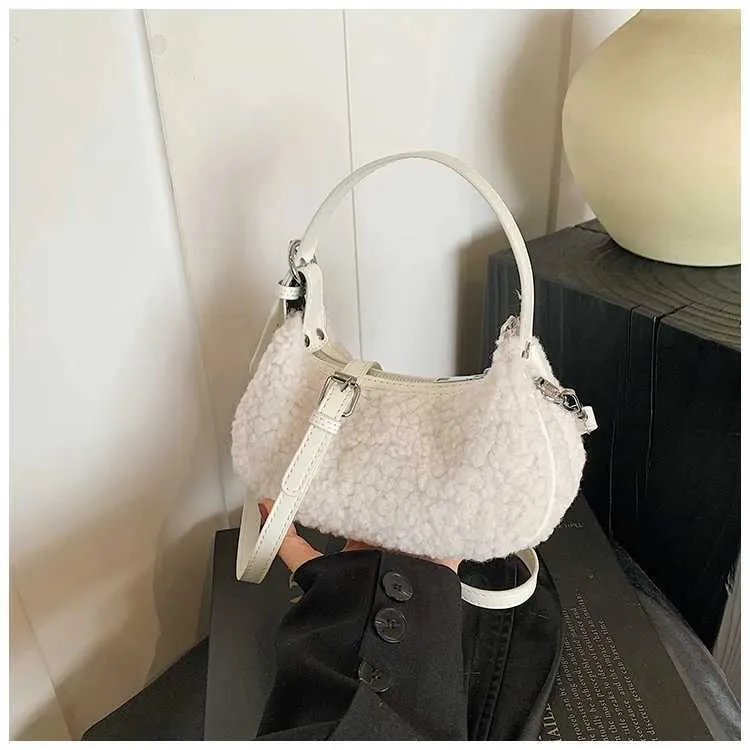 Women Fashion Lamb Fleece Mini Handbag Solid Soft Casual Crossbody Pack Female Versatile Leisute Cute Messenger Shoulder_voghion.com
