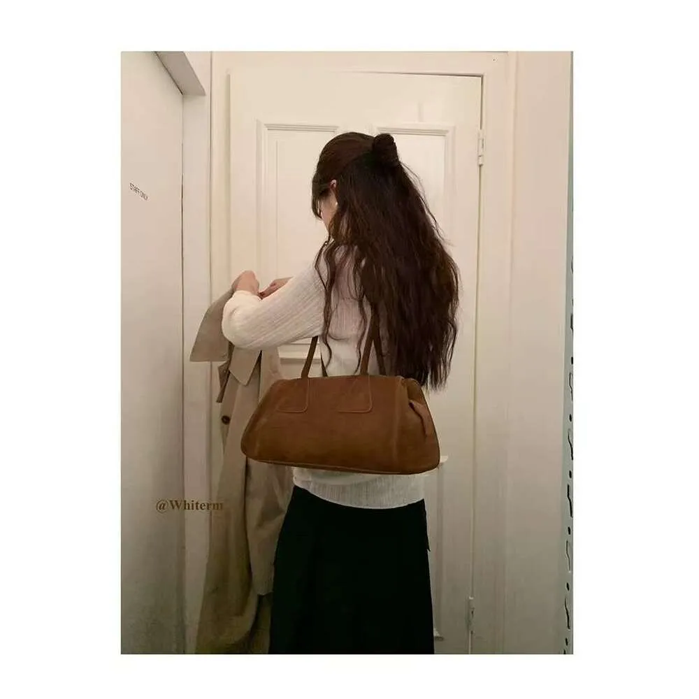 New Ins Chic Niche Stylish Pillow Bowg Tote Large Real Suede Cow Leather Women Shoulder Bag Long Handle Winter Handbag_voghion.com
