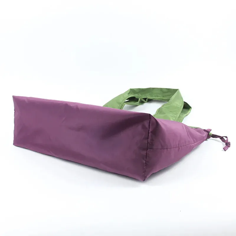 Borsa per la spesa pieghevole in nylon con coulisse riutilizzabile di grande capacità, borsa da spiaggia estiva ecologica_voghion.com
