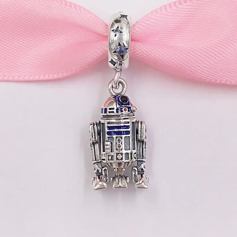 Schmuckherstellungsset aus Sterlingsilber mit R2D2-Anhänger, baumelnde Charm-Kette, Perlenarmbänder für Frauen, originale Mädchen, Schlangen-DIY-Halskette_voghion.com