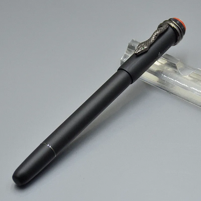 Vente en gros Stylo à bille / roller à clip serpent noir mat de haute qualité, papeterie de bureau, écriture, cadeau, stylos à plume à encre_voghion.com