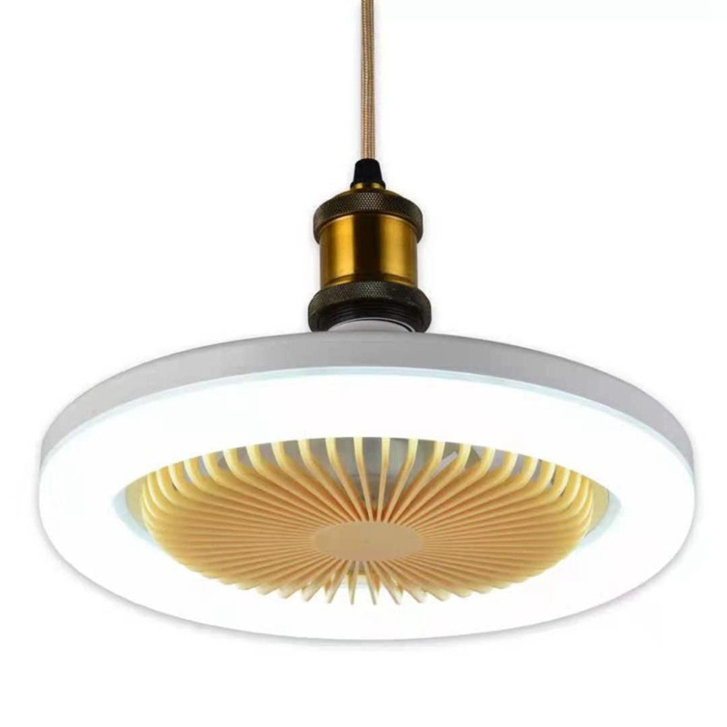 Mennyezeti ventilátorok LED lámpával, 3 lapát nélküli modern intelligens E27 lámpafejű ventilátorlámpa süllyesztett szereléshez hálószobába, irodába, AC 85V-265V_voghion.com