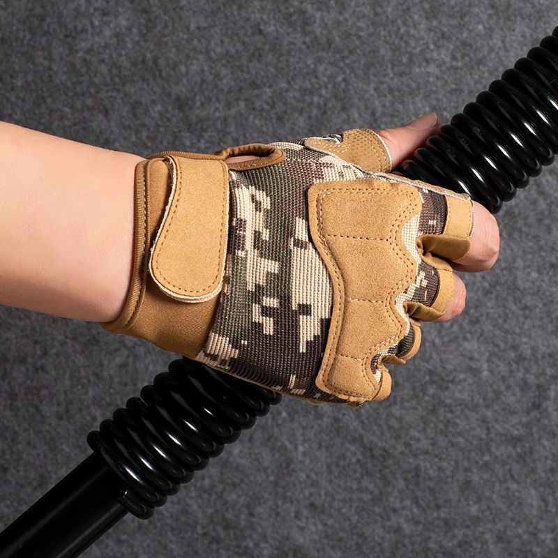 Sporthandschuesch, hallef Fanger, rutschfest, schneidfest a verschleißbeständeg, Militärtraining_voghion.com