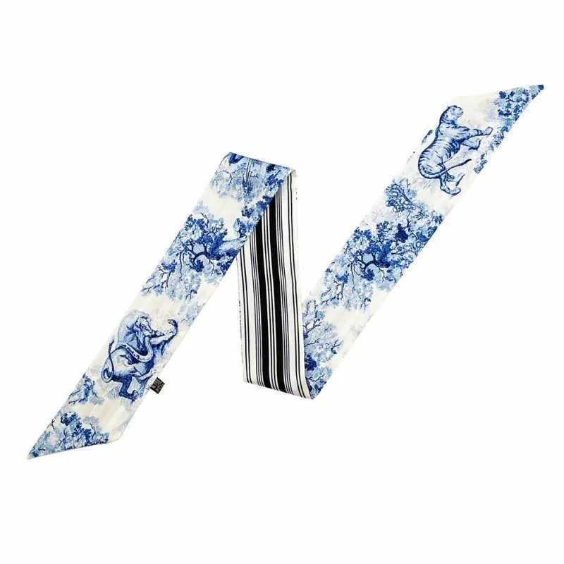 Handgemoolt Bëschdéier Duebelschicht Twill Seid Täsch Handtasche Grëff Band Hoer Kappband Halsschal Moud Kaddo Y241121_voghion.com
