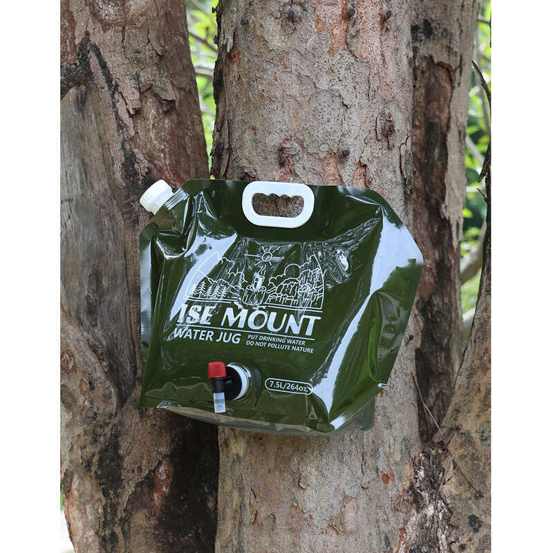 Outdoor 7.5L Folding Storage Bag, Large Capacity Plastic Bucket With Valve, Camping Supplies, Portable Water Bag_voghion.com