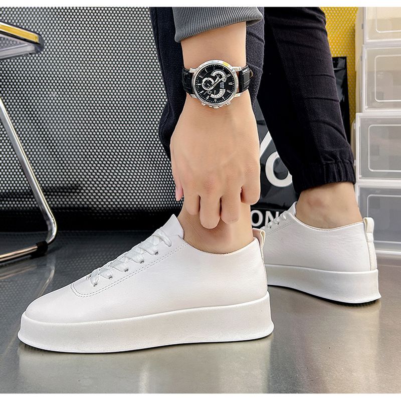 Herren 2024 neue Herbstsport Casual Board atmungsaktive koreanische Version dicke Sohle erhöhen kleine weiße Flutschuhe_voghion.com