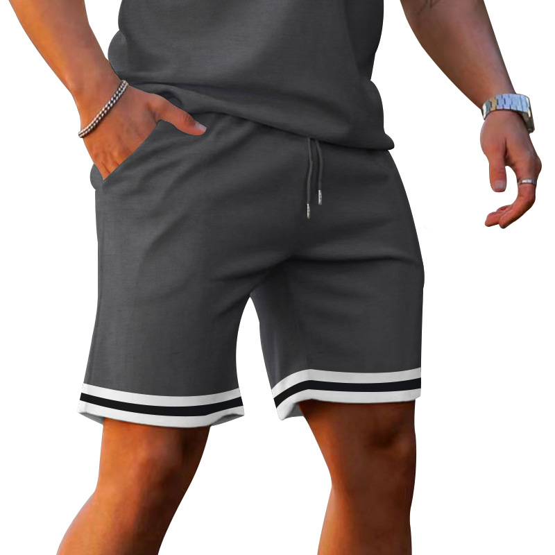 2024Cross-border Summer European And American Lapel Collar Short-sleeved Shorts Two-piece Set Sports And Leisure Men's Suit_voghion.com