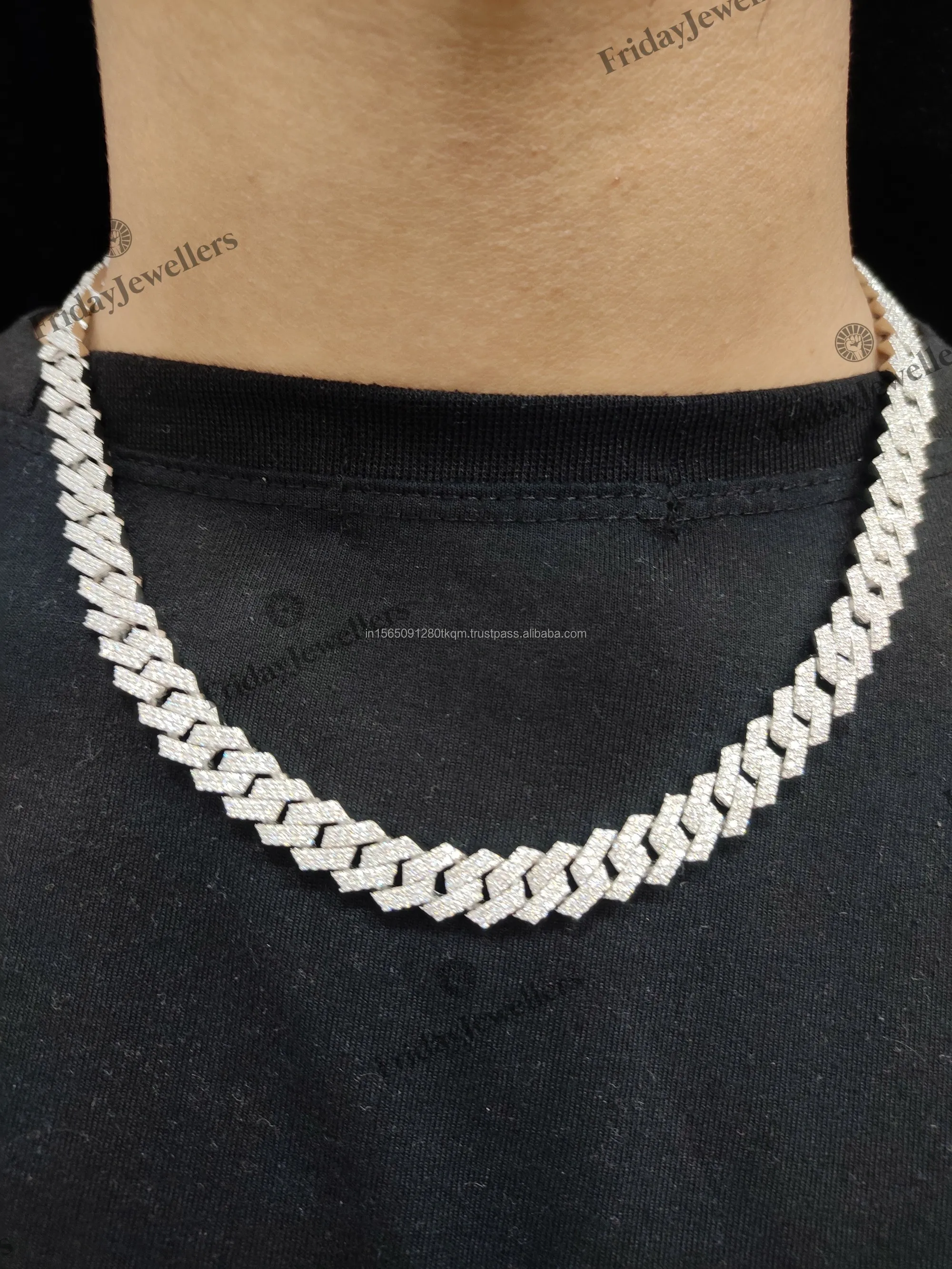 10 mm VVS Moissanit Diamant Hip Hop Miami Cuban Link Kette für Herren Hochzeitsschmuck erhältlich bei Export_voghion.com