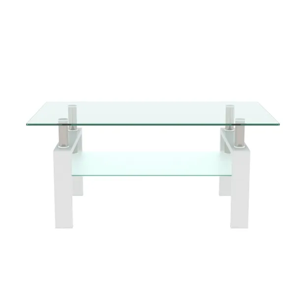 White Coffee Table, Clear Coffee Table,Modern Side Center Tables For Living Room, Living Room Furniture_voghion.com