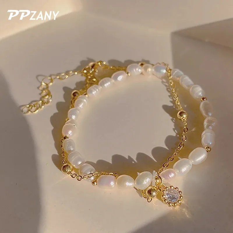 Charme Armbänder Mode Multi Layer Perle Zirkon Gold Farbe Koreanische Schmuck Party Mädchen Elegante Handgelenk Zubehör Für_voghion.com