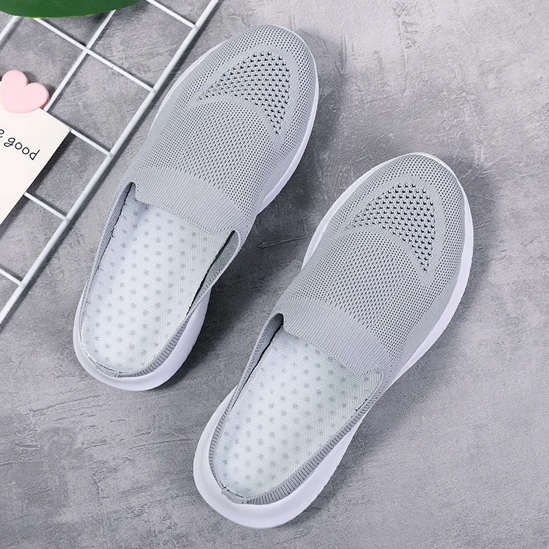 2022 NEW Mesh Slip-On Shoes Sneakers Women Summer Casual Slippers Lightweight Big Size Breathable_voghion.com