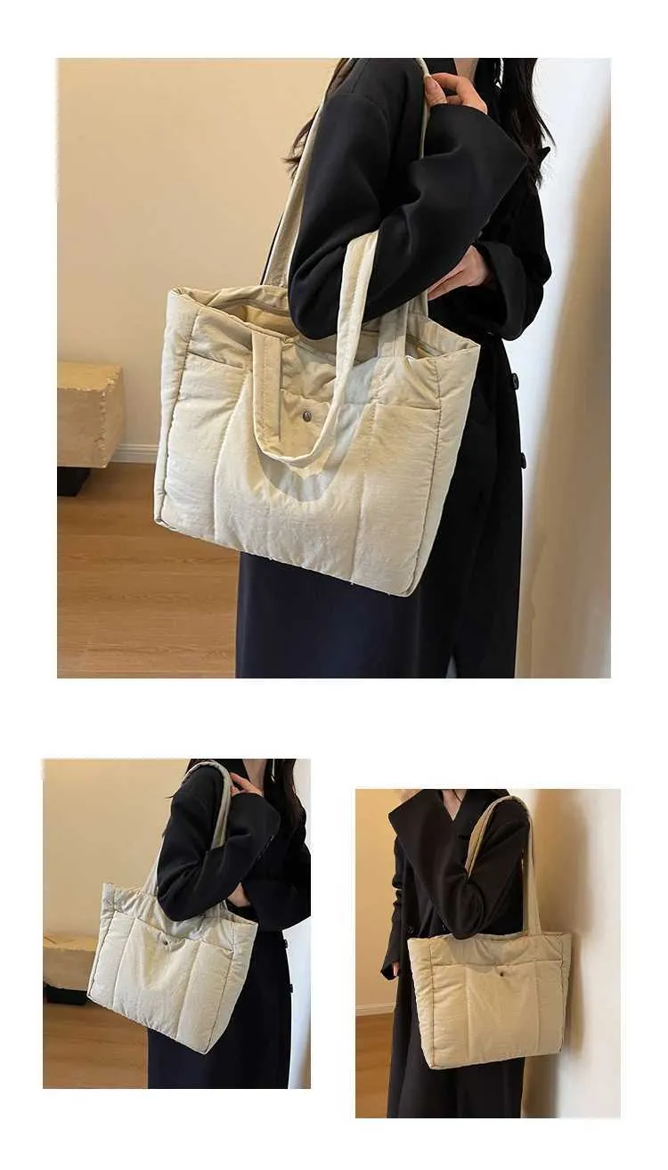 Soft for fabrics solid colored Fem large capacity handbags shopping bags Y241109_voghion.com
