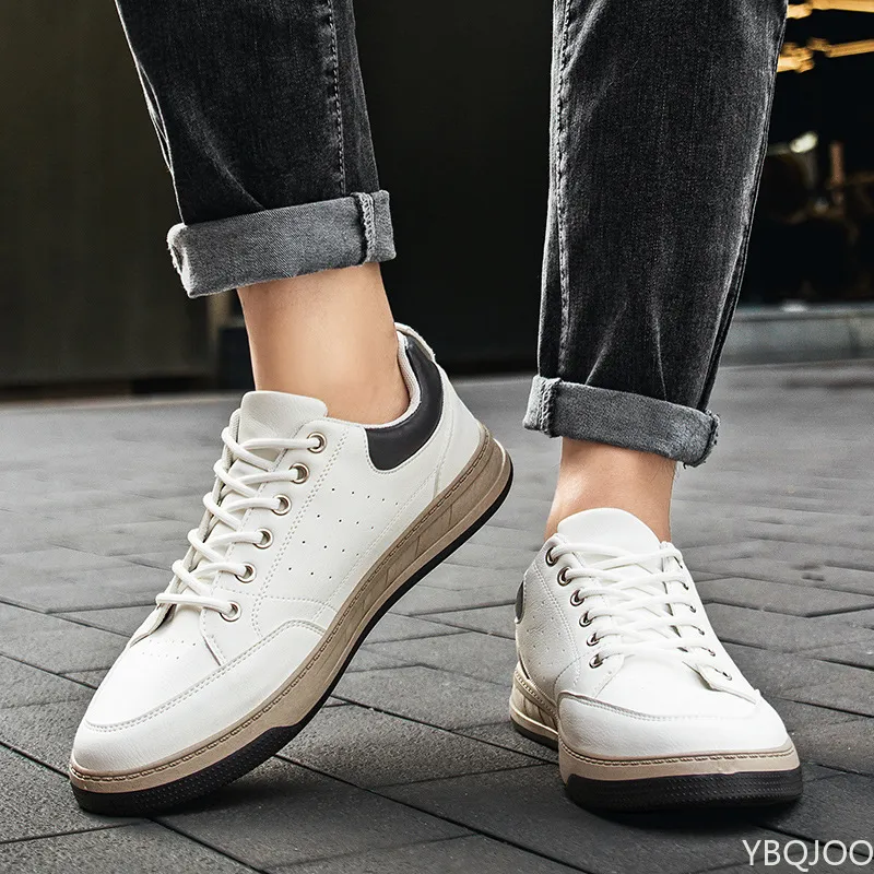 2022 Nuova moda uomo coreano tinta unita casual scarpe con lacci uomo traspirante tela ghiaccio seta panno uomo camminare_voghion.com