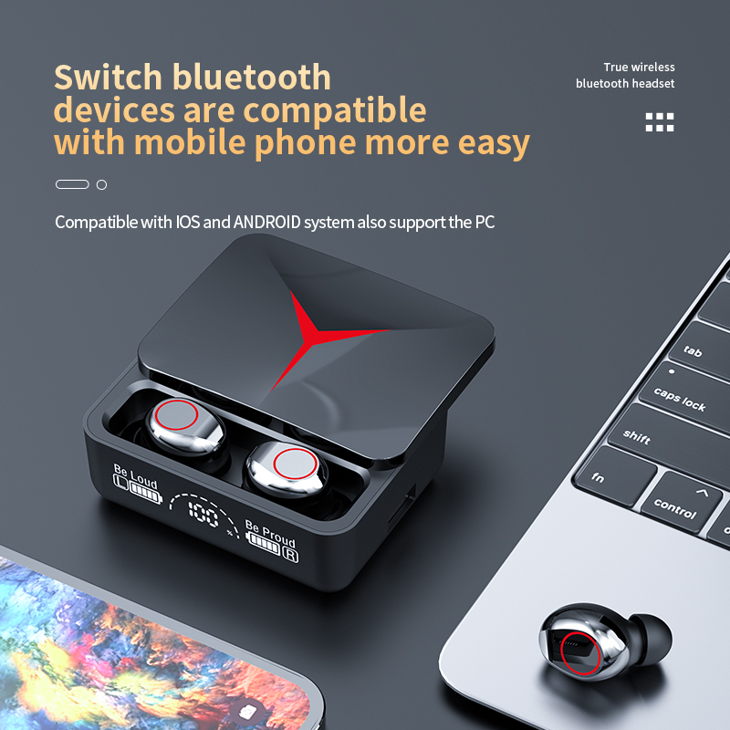Căști wireless TWS Fone Bluetooth căști HIFI căști stereo cu microfon încărcare pentru jocuri sportive telefoane_voghion.com