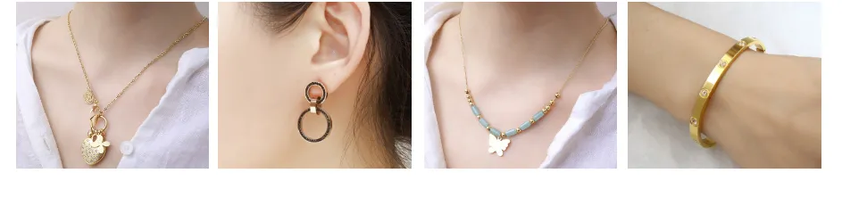 Chains OUFEI Stainless Steel Jewelry For Woman Valentines Day Accessories Bohemian Long Necklace Wholesale Lots Bulk_voghion.com