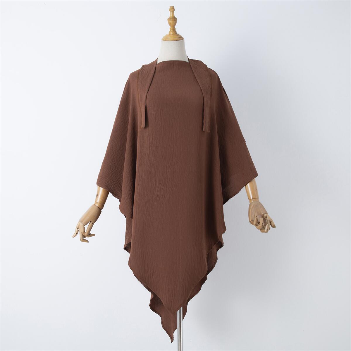 Foulard Long instantané en soie glacée, Hijab Double couche, respirant, Style islamique dubaï, adapté au Festival et à la prière, 1 pièce
