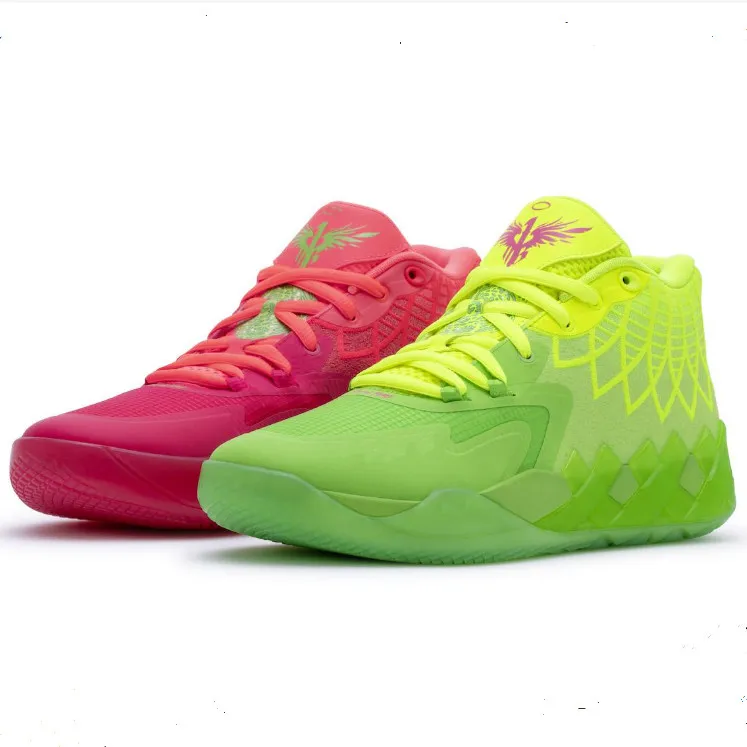 LaMelo Ball MB01 Rick Morty Mens Basketball Shoes Grey Red Purple Glimmer pink green black Sport Shoe Trainner Sneakers_voghion.com