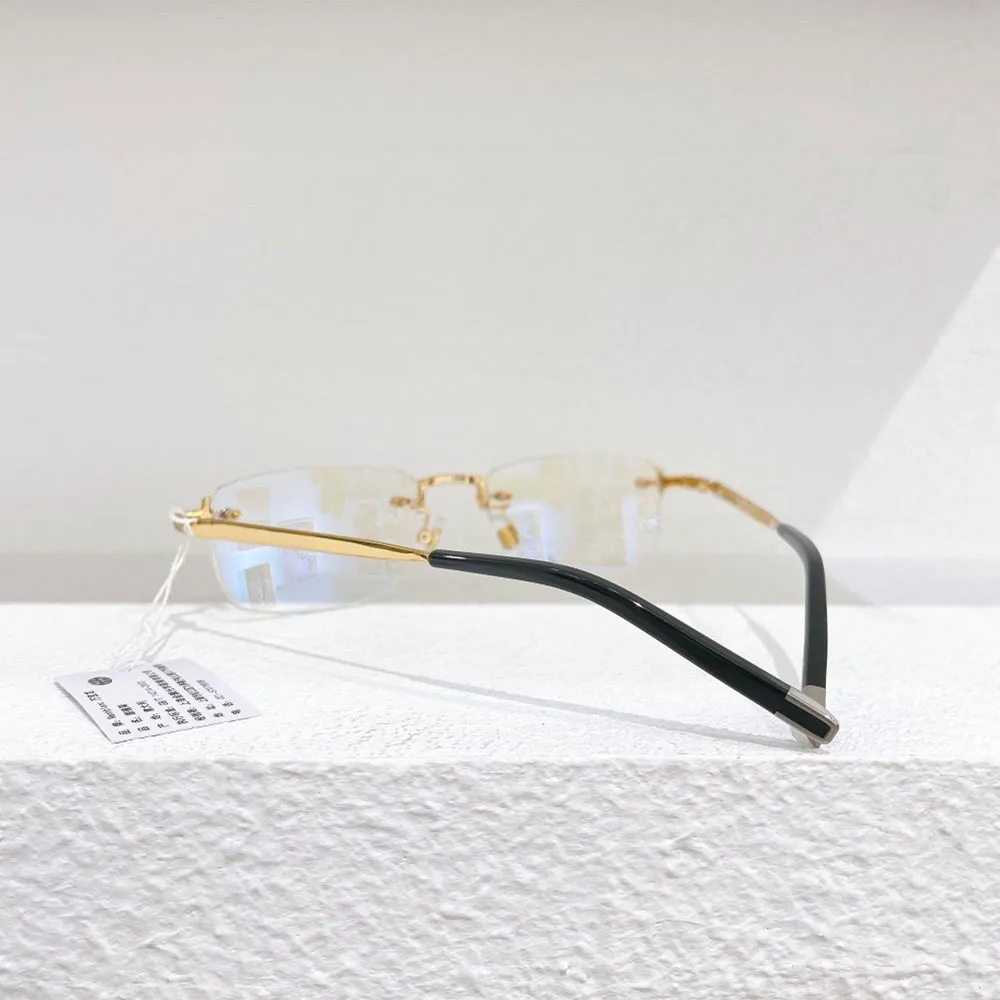 Titanium klassiske designer solbriller Stel Ultralight Briller Business Casual Mænd Kvinder Guld Sier Kaffe Kantløs_voghion.com