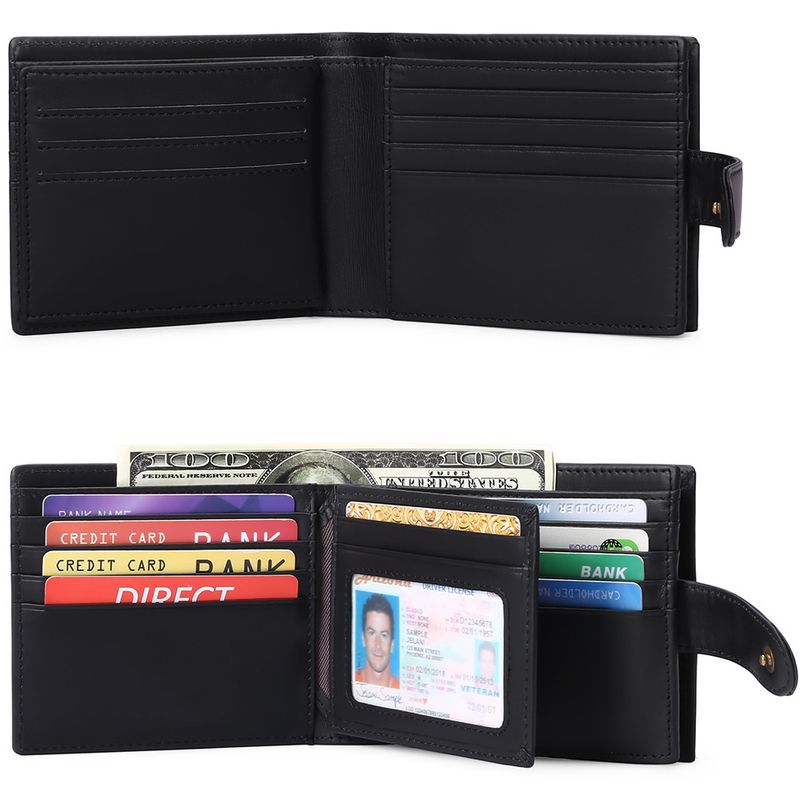 Herren kurze Lederbrieftasche Top-Schicht Rindsleder RFID Anti-Diebstahl-Bürste Mode Casual Außenhandel Brieftasche_voghion.com